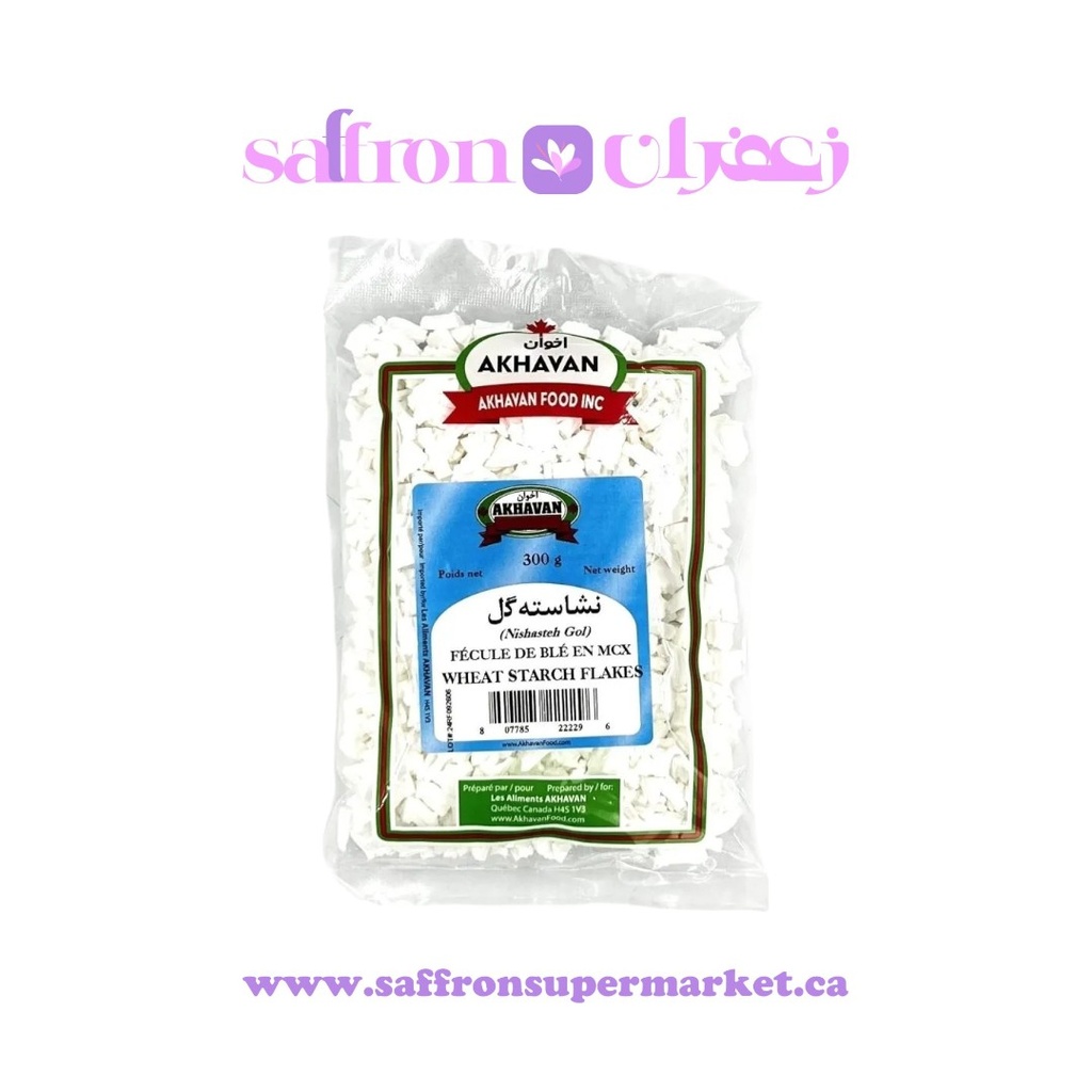 Akhavan Wheat Starch Flakes (Nishateh Gol) – 300g